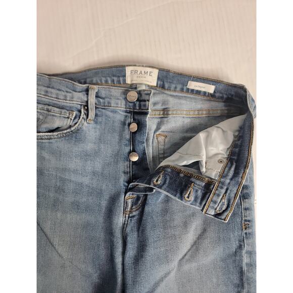 Frame Jeans Womens SZ 27 Le Original Straight High Rise Button Fly Distressed - Picture 4 of 10